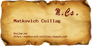 Matkovich Csillag névjegykártya